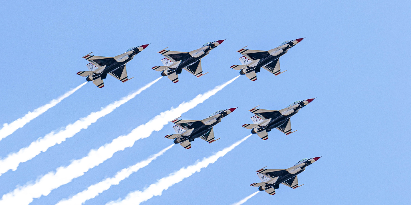 Thunderbird planes in the sky
