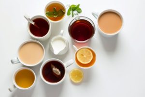 Many different cups of tea