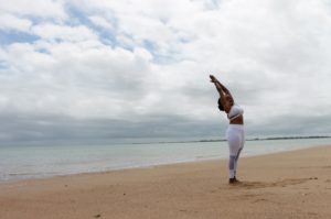 peaceful yoga on the beach