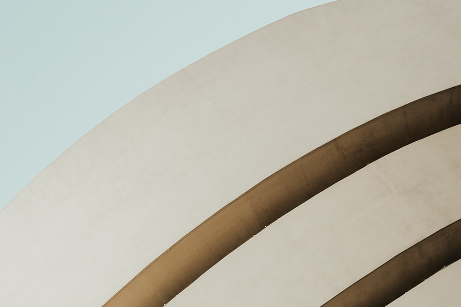 close up of Guggenheim architecture NYC