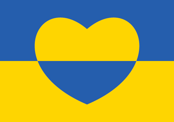 Ukraine yellow and blue heart