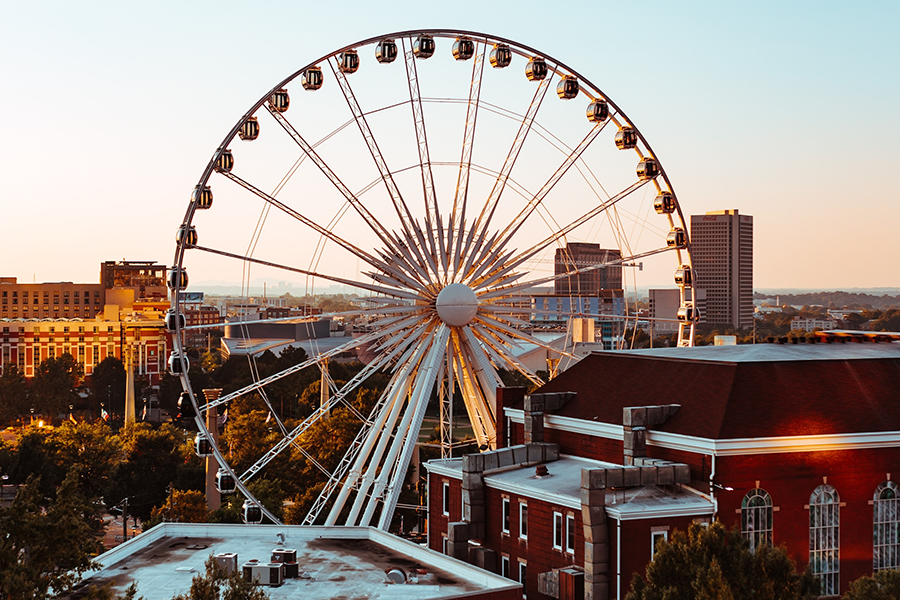 Atlanta Ferris wheel and city skyline