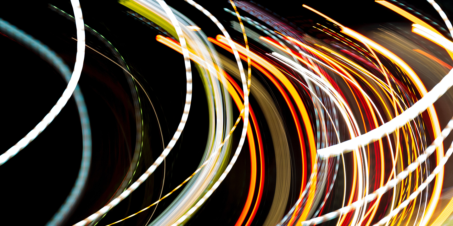 out of focus lines of colored lights