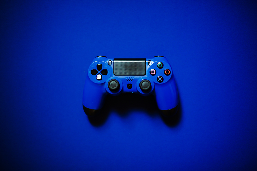 blue video game controller