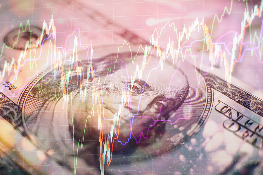 dollar with graph overlay