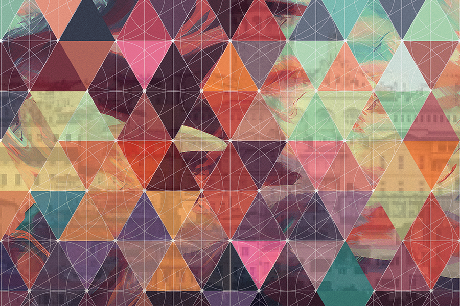 jewel toned geometric pattern