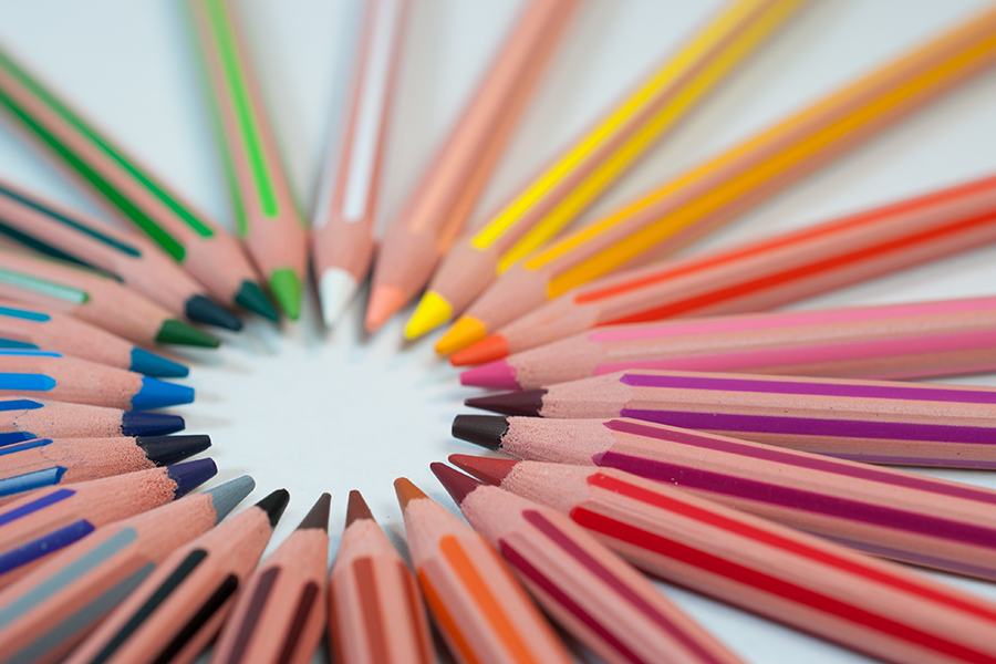 colored pencil circle