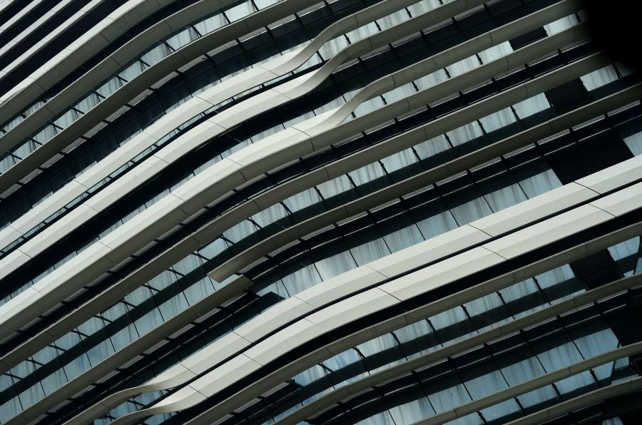 geometric architecture detail Innovation Tower in Hong Kong