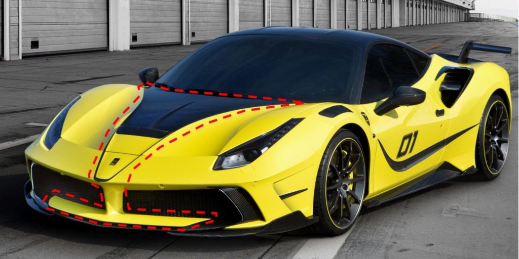 bright yellow Ferrari race car