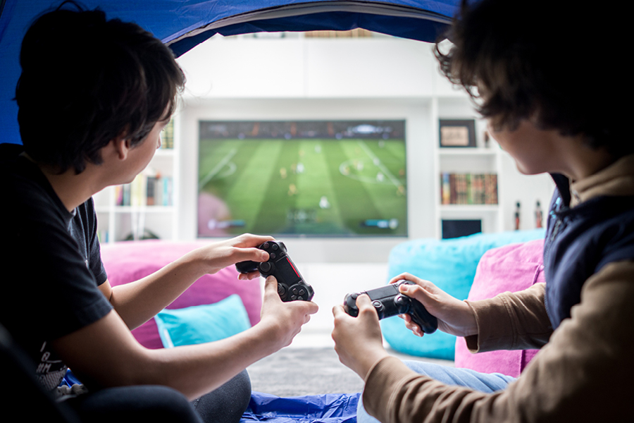 playing video games