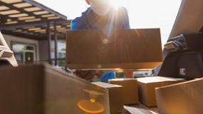 online shopping packages being delivered