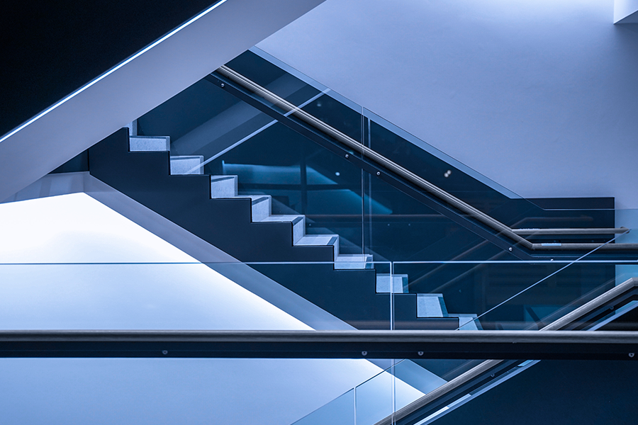 blue staircase