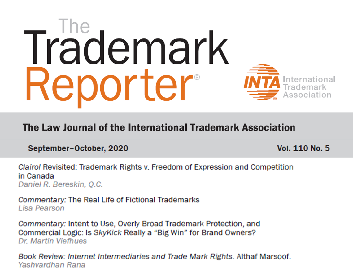 The Trademark Reporter cover October-November 2020